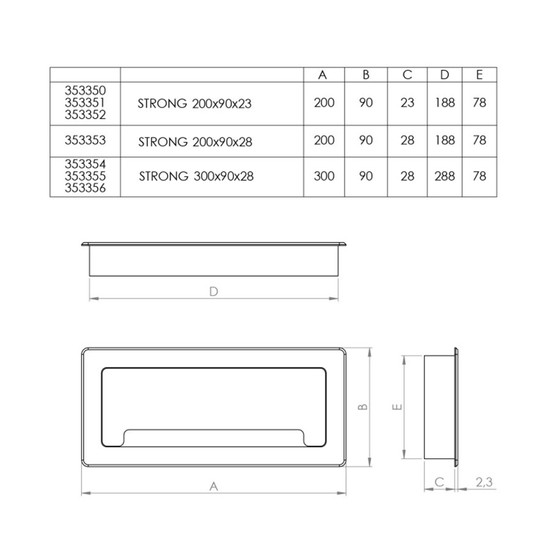 Kábelkivezető Fém 300x90x28mm Fehér Strong Kábelkivezető Fém 300x90x28mm Fehér Strong