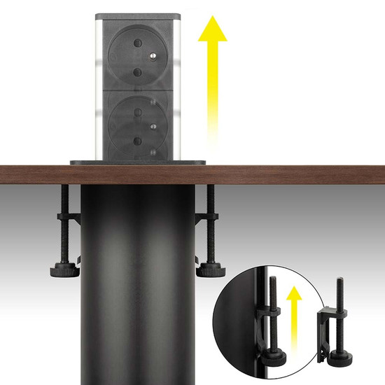 Konnektor-rejtett elosztó StrongPower PowerUp 2x230V Nemesacél Konnektor-rejtett elosztó StrongPower PowerUp 2x230V Nemesacél
