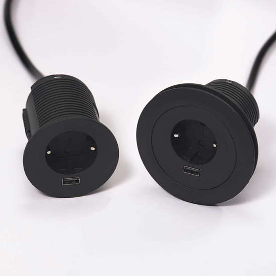 Konnektor-rejtett elosztó VersaTag 1x230V-1xUSB-A Töltő Fekete Konnektor-rejtett elosztó VersaTag 1x230V-1xUSB-A Töltő Fekete