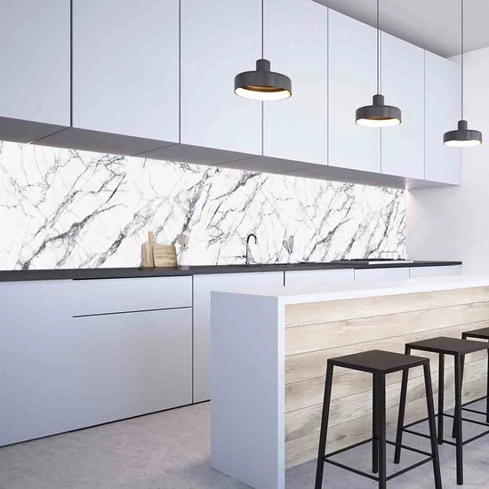 Konyhai hátfal Wallplex falburkoló Fehér Márvány 60x240cm