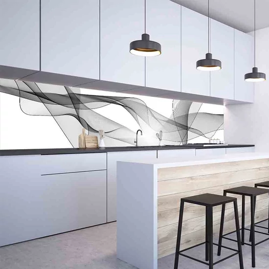 Konyhai hátfal Wallplex falburkoló Fekete hullám 60x240cm