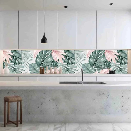 Konyhai hátfal Wallplex falburkoló Pasztell Pálmalevél 60x240cm