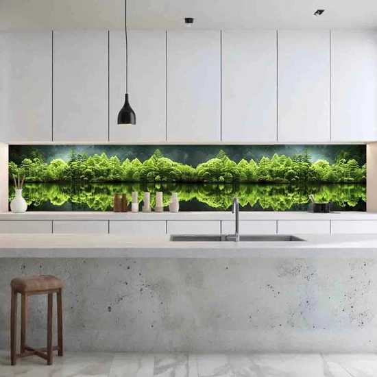 Konyhai hátfal Wallplex falburkoló Smaragd Erdő 60x120cm