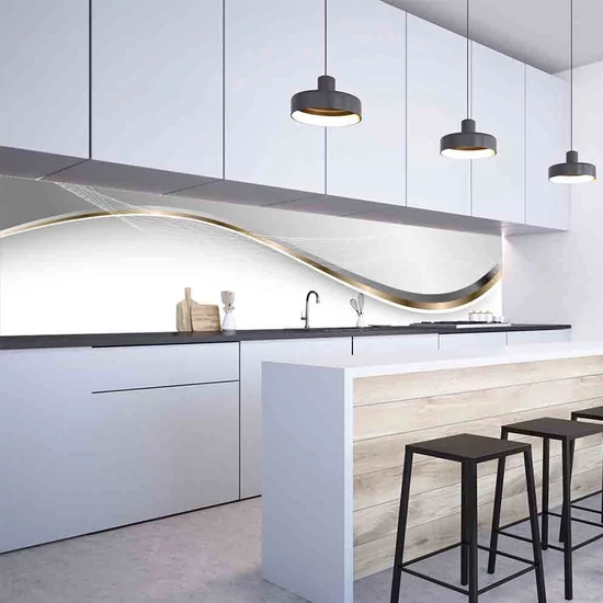 Konyhai hátfal Wallplex falburkoló Szürkehullám 60x180cm