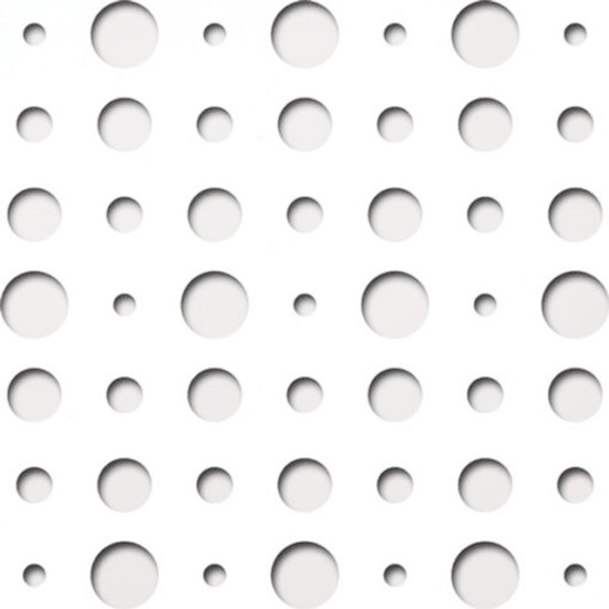 Perforált lemez Laccato-Hdf ARIEL perforációval Krono 101 Fehér 1400x510x3mm Perforált lemez Laccato-Hdf ARIEL perforációval Krono 101 Fehér 1400x510x3mm