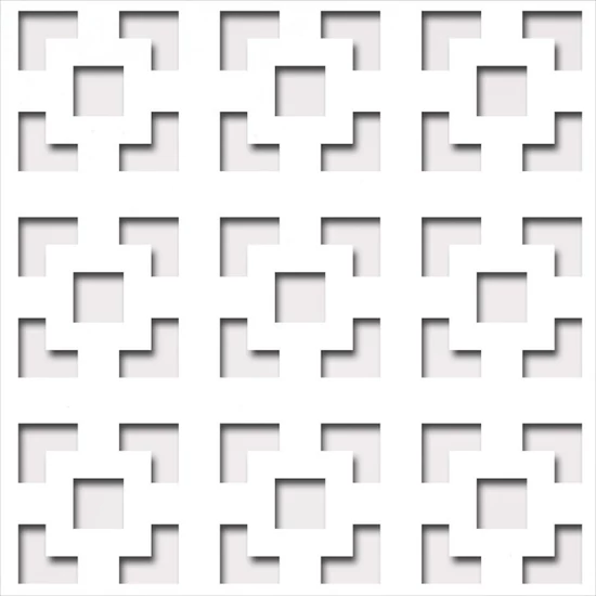 Perforált lemez Laccato-Hdf Damasco perforációval Krono 101 Fehér 1400x510x3mm