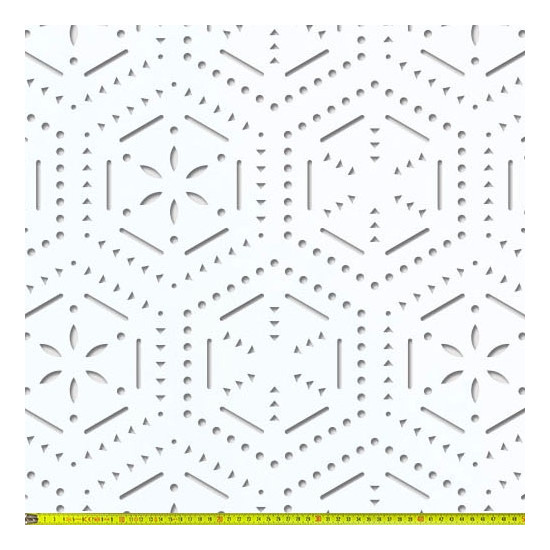 Perforált lemez Laccato-Hdf HEXATILE perforációval Krono 101 Fehér 1400x510mm