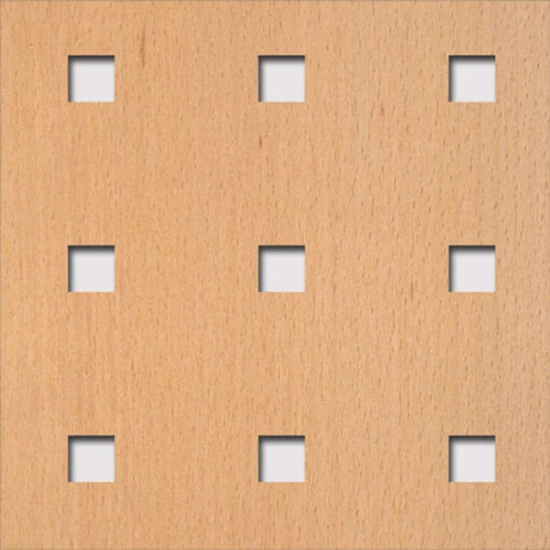 Perforált lemez Laccato-Hdf Quadro 11-45 perforációval 381 Bükk 1400x510x3mm