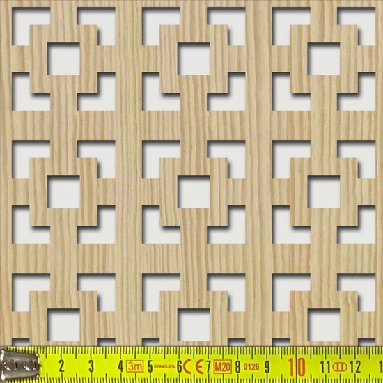 Perforált lemez Legno furnérozott Hdf-Damasco perforációval Fenyő 1520x610x4mm