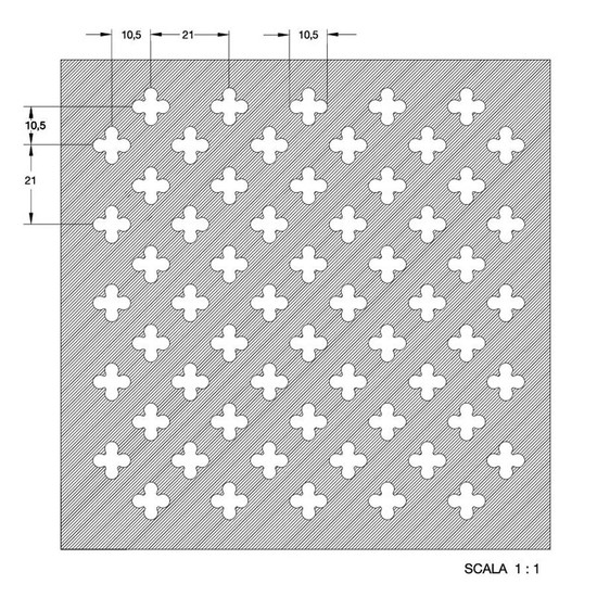 Perforált lemez Legno furnérozott Hdf-Fiore perforációval Bükk 1520x610x4mm Perforált lemez Legno furnérozott Hdf-Fiore perforációval Bükk 1520x610x4mm