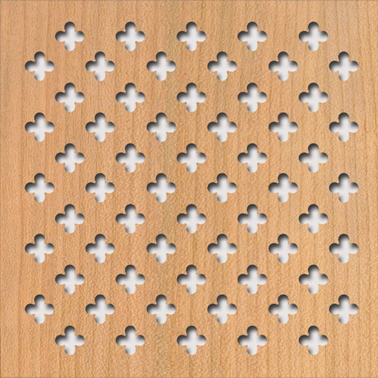 Perforált lemez Legno furnérozott Hdf-Fiore perforációval Cseresznye 1520x610x4mm