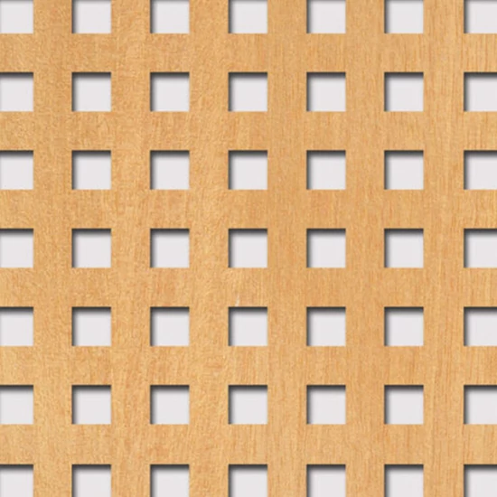 Perforált lemez Legno furnérozott Hdf-Quadro 10-20 perforációval Anegré 1520x610x4mm
