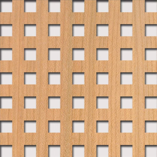 Perforált lemez Legno furnérozott Hdf-Quadro 10-20 perforációval Cseresznye 1520x610x4mm