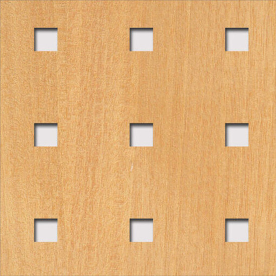 Perforált lemez Legno furnérozott Hdf-Quadro 11-45 perforációval Anegré 1520x610x4mm Perforált lemez Legno furnérozott Hdf-Quadro 11-45 perforációval Anegré 1520x610x4mm