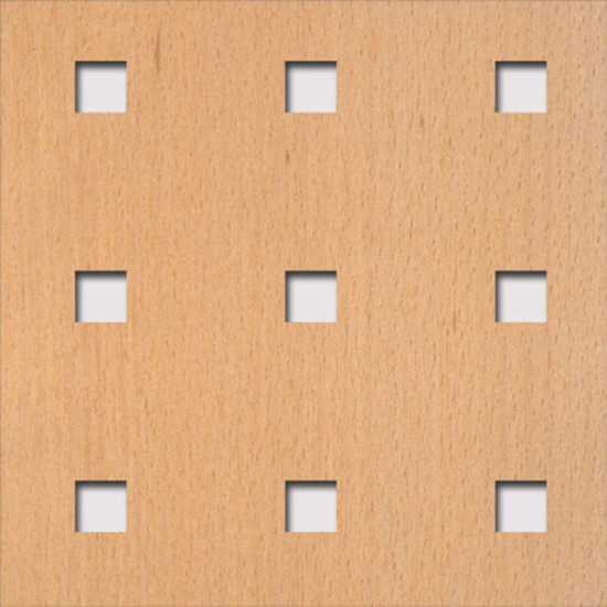 Perforált lemez Legno furnérozott Hdf-Quadro 11-45 perforációval Bükk 1520x610mm Perforált lemez Legno furnérozott Hdf-Quadro 11-45 perforációval Bükk 1520x610mm