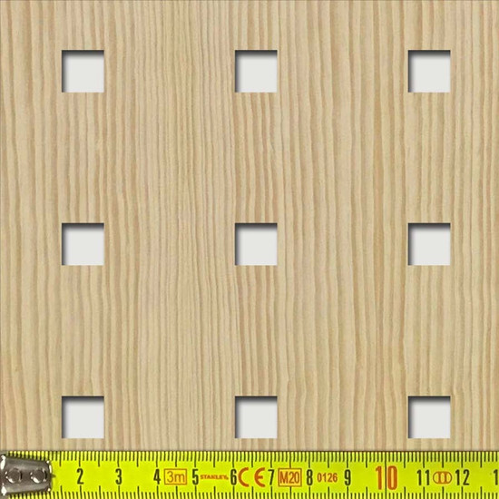 Perforált lemez Legno furnérozott Hdf-Quadro 11-45 perforációval Fenyő 1520x610x4mm Perforált lemez Legno furnérozott Hdf-Quadro 11-45 perforációval Fenyő 1520x610x4mm