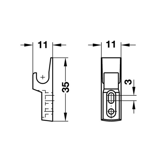 Mechanikus Tip-On Mini Latch rugós/görgős csappantyú Hafele
