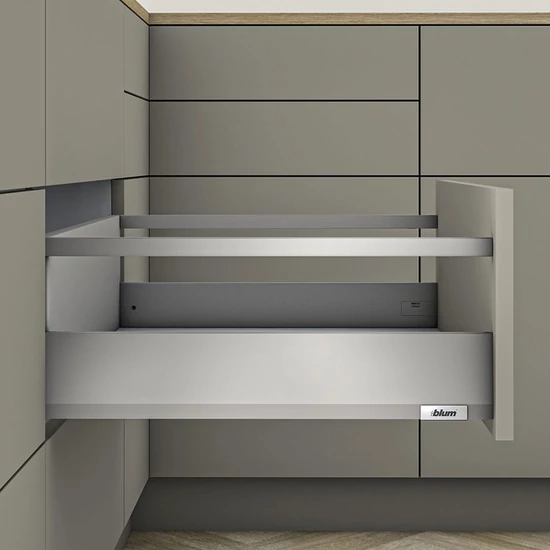 Blum MERIVOBOX fiókszett E magasságú Korlát magasítással 270mm Szürke