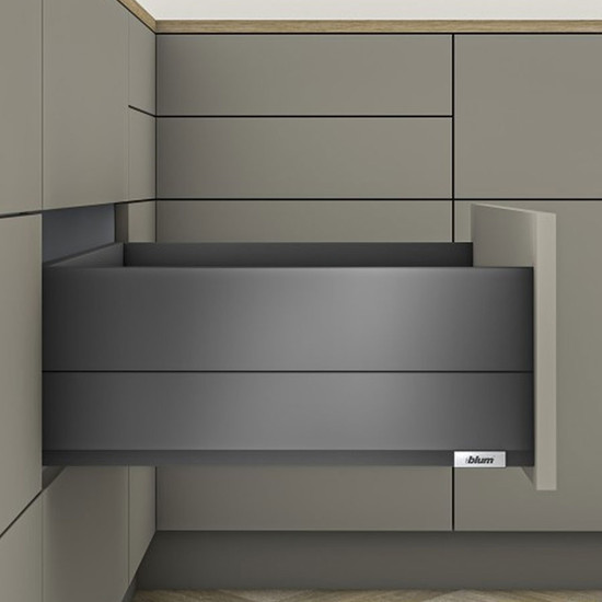 Blum MERIVOBOX fiókszett E magasságú BOXCAP fém oldallal 450mm Orionszürke Blum MERIVOBOX fiókszett E magasságú BOXCAP fém oldallal 450mm Orionszürke