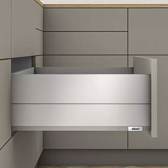 Blum MERIVOBOX fiókszett E magasságú BOXCAP fém oldallal 500mm Szürke