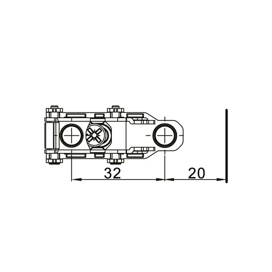 Pántalátét FDS C82 Klippes - Egyenes Excenteres - H=0 mm csavar nélkül Nikkel