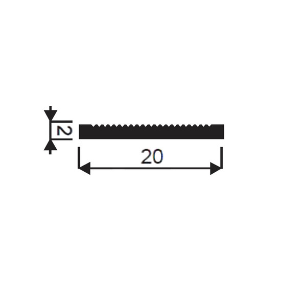 Sevroll - Díszítő profil "S20" 3fm-es lapos (3000x20mm) ezüst