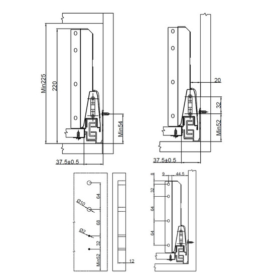 StrongBox fiókrendszer H204-550mm Szürke