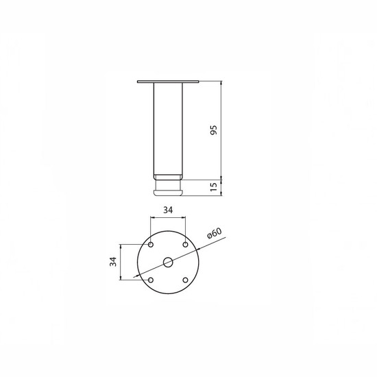 Szekrényláb 323H95 95mm állítható láb horganyzott 230kg Szekrényláb 323H95 95mm állítható láb horganyzott 230kg