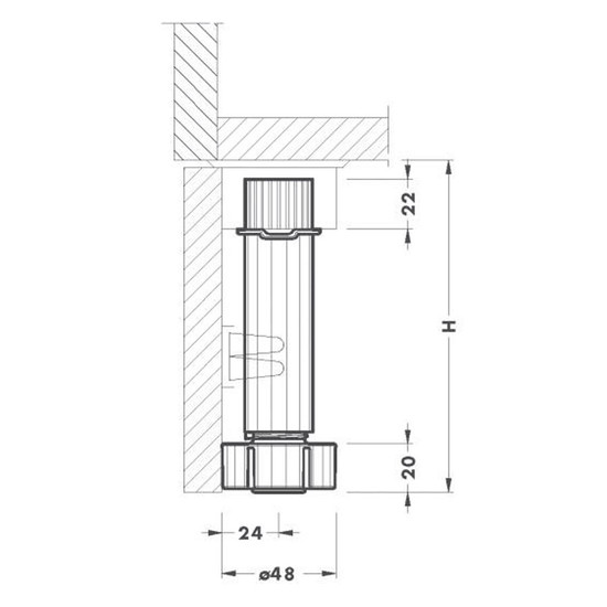 Szekrényláb 415/150mm fekete szétszedhető 150kg