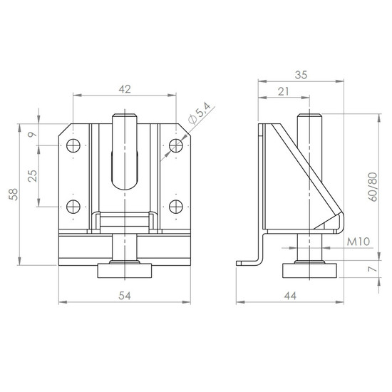 Szintezőláb AS001 60mm M10 állítható talppal 200kg teherbírás Szintezőláb AS001 60mm M10 állítható talppal 200kg teherbírás