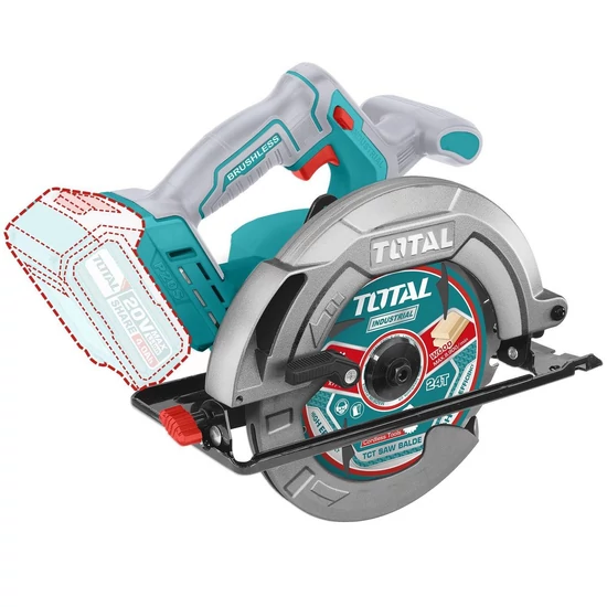 TOTAL Kézi Körfűrész 185mm - 4800prn/20V/P20S (Akku nélkül)