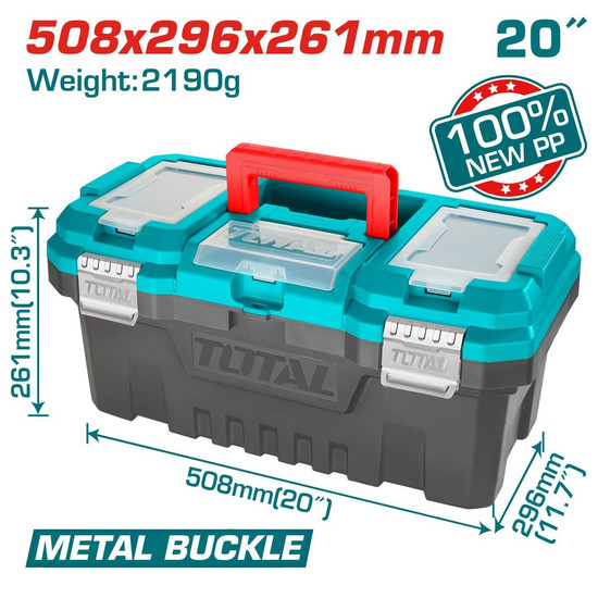 TOTAL Szerszámosláda műanyag 508x296x261mm / 20