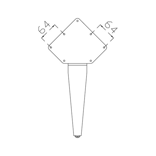 Asztalláb MILADESIGN Ferde Fekete ET N72026 720mm 2db/grn