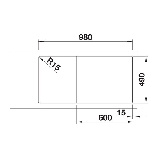 Blanco Axia III 6S Tartufo 1med+cs+gyüm. Silgránit mosogató InFino 1000x510mm balos