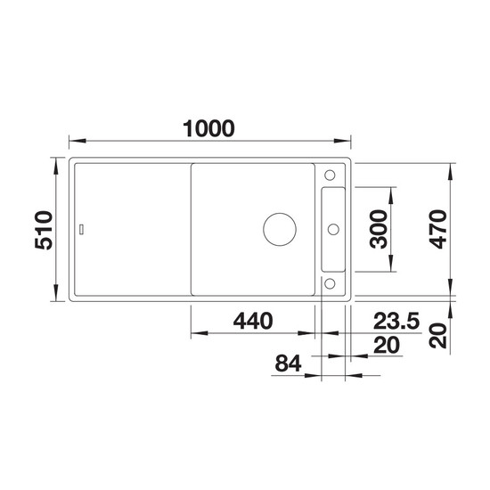 Blanco Axia III XL 6S Fehér 1med+gyüm.+csepp. Silgránit mosogató InFino 1000x510mm üveg vágódeszkával