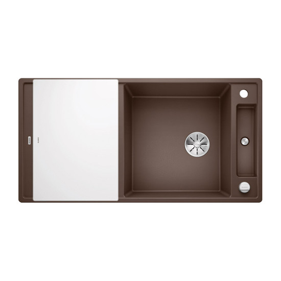 Blanco Axia III XL 6S Kávé 1med+gyüm.+csepp. Silgránit mosogató InFino1000x510mm üveg vágódeszkával