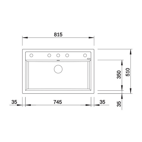 Blanco Dalago 8 Antracit 1med. Silgránit mosogató 815x510/190mm exc-rel. 516629