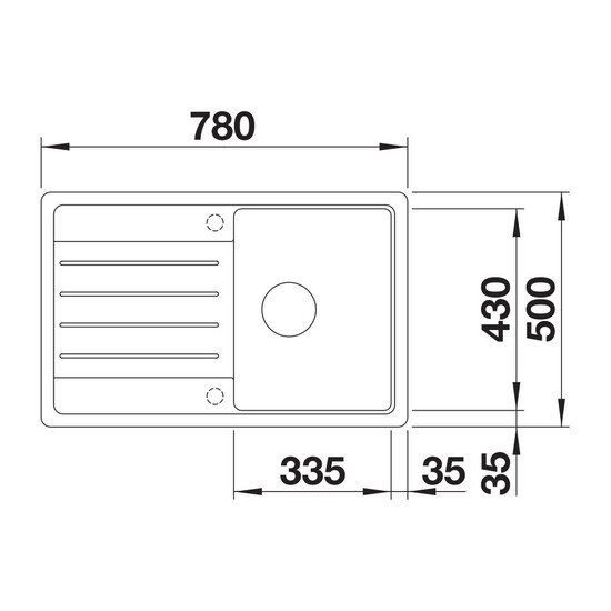 Blanco LEGRA 45 S Kávé tartozéknélk.Silgránit mosogató 780x500/19mm 522206