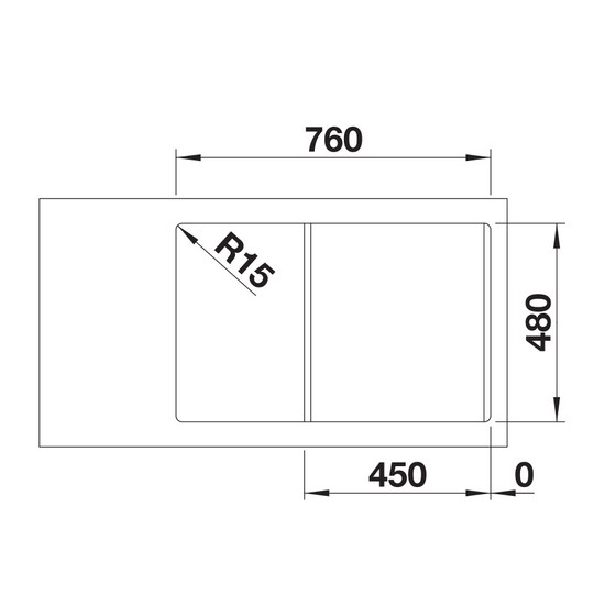 Blanco LEGRA 45 S Kávé tartozéknélk.Silgránit mosogató 780x500/19mm 522206