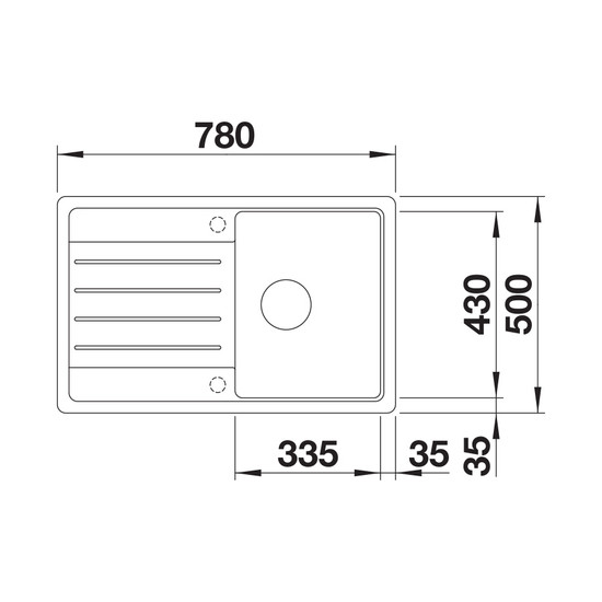 Blanco LEGRA 45 S Vulkánszürke tartozéknélk. Silgránit mosogató 780x500/19mm 522205