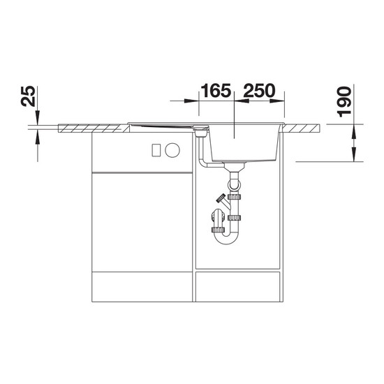 Blanco Metra 45S Antracit 1med+cs. Silgránit mosogató 780x500mm exc.nélkül 513194