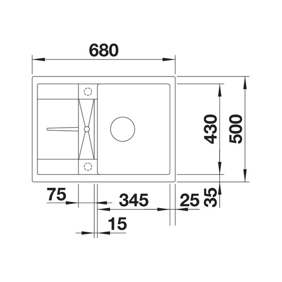 Blanco Metra 45S Compact Antracit 1med+mini.cs Silgránit mosogató 680x500mm exc.nélkül 519561 Blanco Metra 45S Compact Antracit 1med+mini.cs Silgránit mosogató 680x500mm exc.nélkül 519561