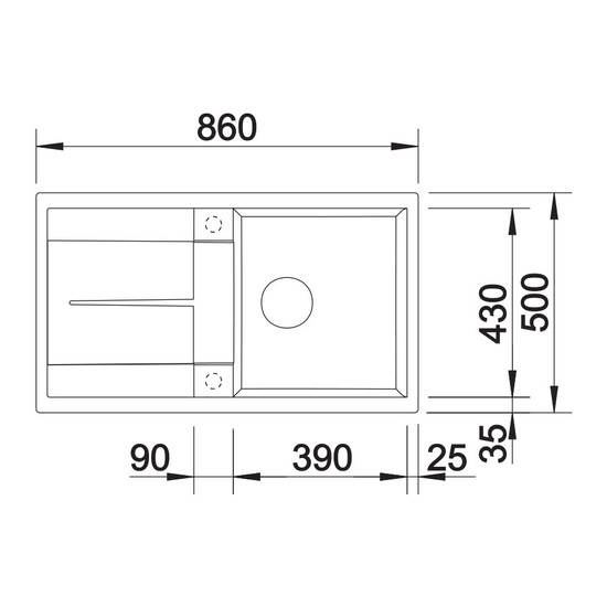 Blanco Metra 5S Kávé 1med+cs. Silgránit mosogató 860x500mm exc. nélkül 515042