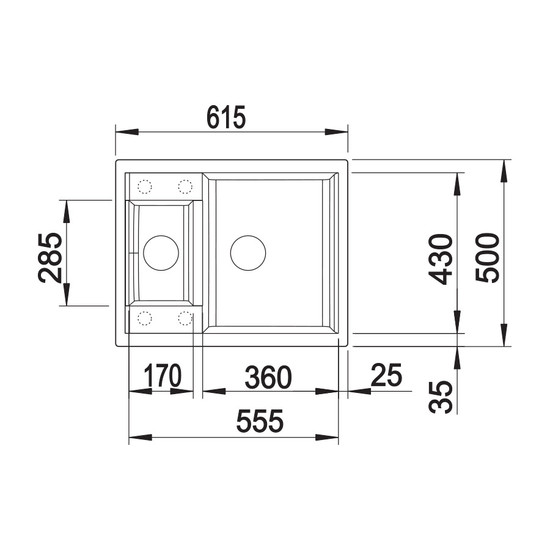 Blanco Metra 6 Kávé 1med+gyüm. Silgránit mosogató 615X500mm exc.nélkül 516180 Blanco Metra 6 Kávé 1med+gyüm. Silgránit mosogató 615X500mm exc.nélkül 516180