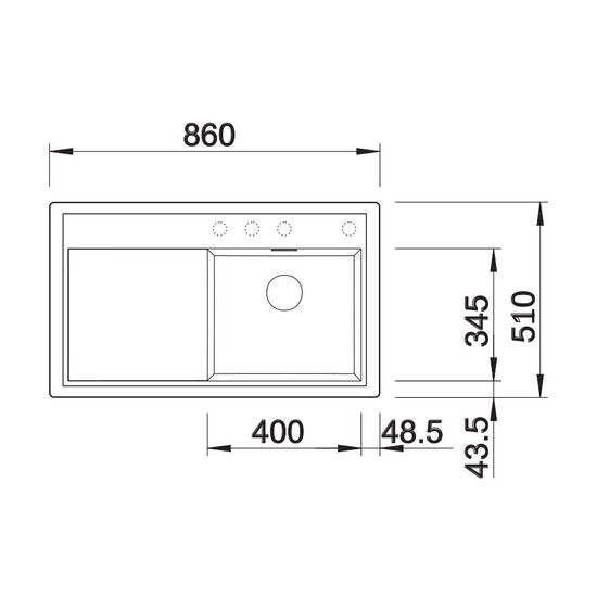 Blanco Zenar 45S Alumetál 860x510/190mm 1med+csep. Silgránit mosogató jobbos fa tartozék exc. 523749 Blanco Zenar 45S Alumetál 860x510/190mm 1med+csep. Silgránit mosogató jobbos fa tartozék exc. 523749