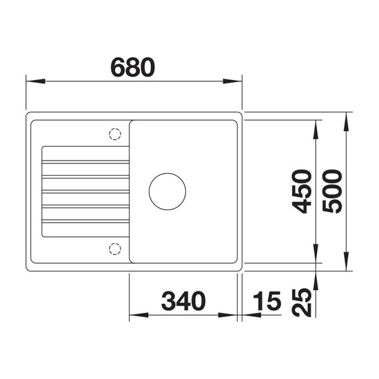 Blanco Zia 45S Compact Antracit 1m+cs. Silgránit mosogató 680x500mm ext.nélk. 524721