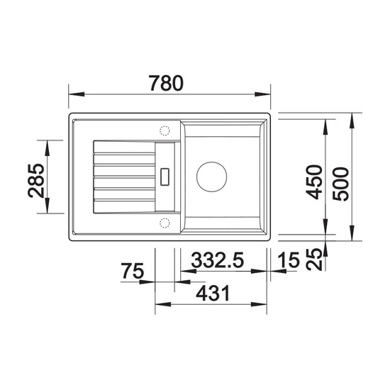 Blanco Zia 45S Fehér 1m+cs. Silgránit mosogató 780x500mm ext.nélk. 514726 Blanco Zia 45S Fehér 1m+cs. Silgránit mosogató 780x500mm ext.nélk. 514726