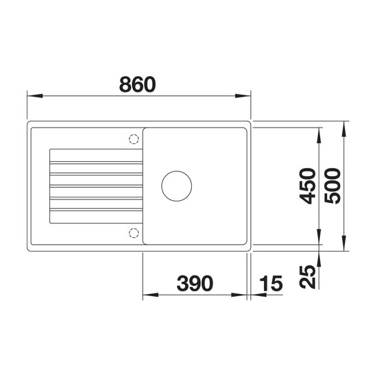 Blanco Zia 5S Fehér 1m+cs. Silgránit mosogató 860x500mm ext.nélk. 520515