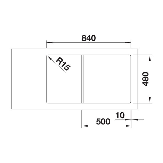 Blanco Zia 5S Fehér 1m+cs. Silgránit mosogató 860x500mm ext.nélk. 520515