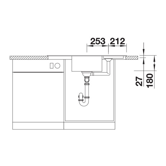 Blanco Zia 9E Antracit 1mély+cs. sarok 930x510mm exc. nélk 514764